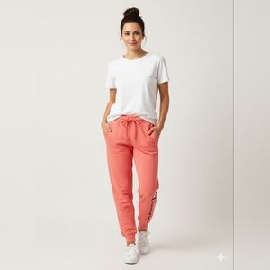 Champion Women's NWT Pink Powerblend Logo Graphic Joggers Size Small